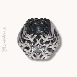 Piercing Pagoda Snowflake Cutout Sterling Silver Charm Bead